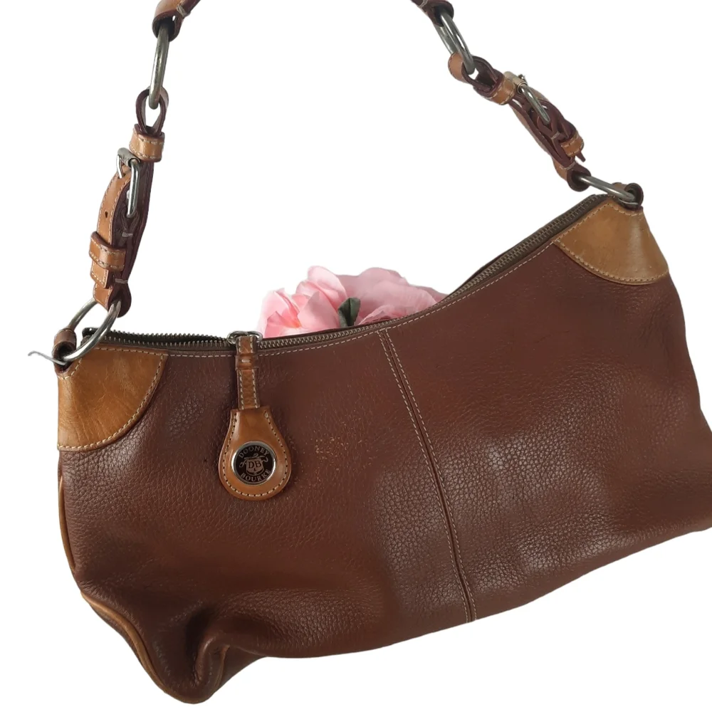 Vintage DOONEY & BOURKE Brown All Weather Leather Satchel Handbag - Picture 5 of 15